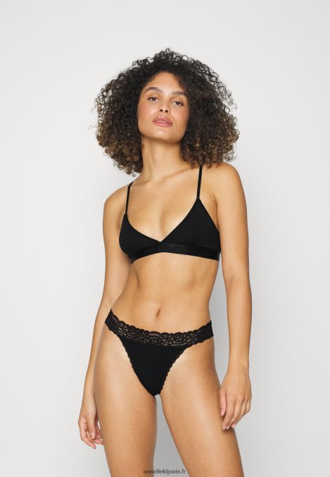 femmes 3pp margaret string coton & dentelle string noir 006BT964 Anna Field - Image 1