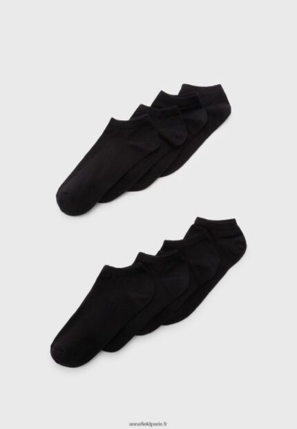 femmes 8 paires de chaussettes noires 006BT1132 Anna Field
