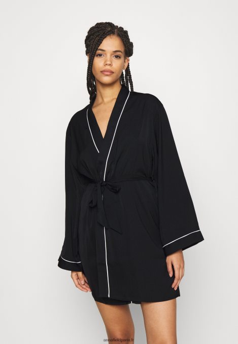 femmes amanda satin robe de chambre robe de chambre noir 006BT1088 Anna Field - Image 1