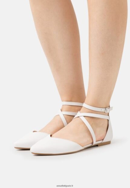 femmes ballerines bride cheville blanc 006BT2158 Anna Field