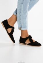 femmes ballerines bride cheville cuir noir 006BT2159 Anna Field