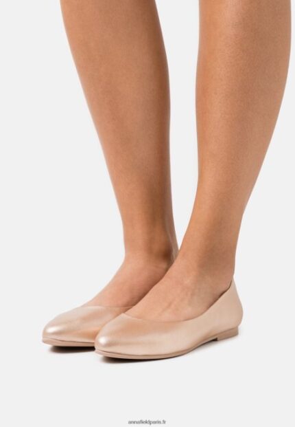 femmes ballerines en cuir couleur or rose 006BT2110 Anna Field