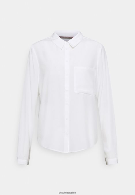 femmes blouse basique avec poche blouse boutonnée blanc cassé 006BT668 Anna Field - Image 1