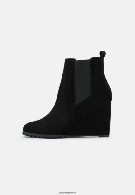 femmes botte d'hiver en cuir bottines à talons hauts noir 006BT1943 Anna Field