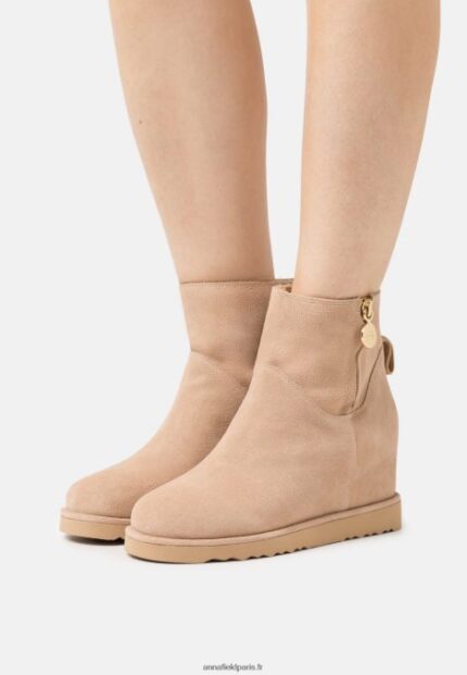 femmes botte d'hiver en cuir bottines beige 006BT1932 Anna Field