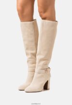 femmes bottes à talons hauts en cuir beige 006BT2258 Anna Field