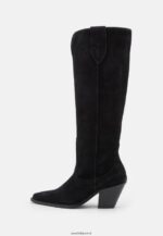 femmes bottes de cowboy/motard en cuir noir 006BT2225 Anna Field - Image 2