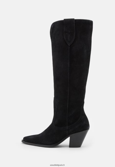 femmes bottes de cowboy/motard en cuir noir 006BT2225 Anna Field - Image 2