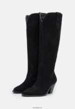 femmes bottes de cowboy/motard en cuir noir 006BT2225 Anna Field - Image 3