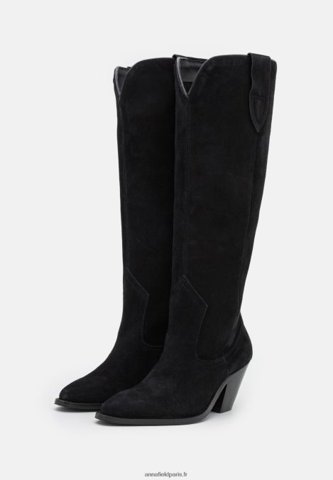 femmes bottes de cowboy/motard en cuir noir 006BT2225 Anna Field - Image 3