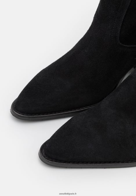 femmes bottes de cowboy/motard en cuir noir 006BT2225 Anna Field - Image 6