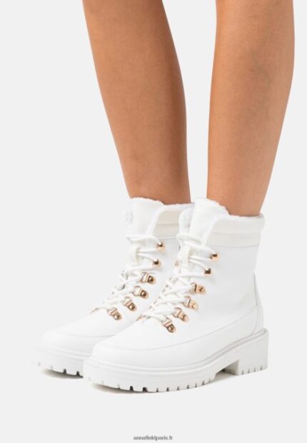 femmes bottes d'hiver bottines à lacets blanc 006BT2046 Anna Field