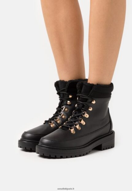 femmes bottes d'hiver bottines à lacets noir 006BT2030 Anna Field