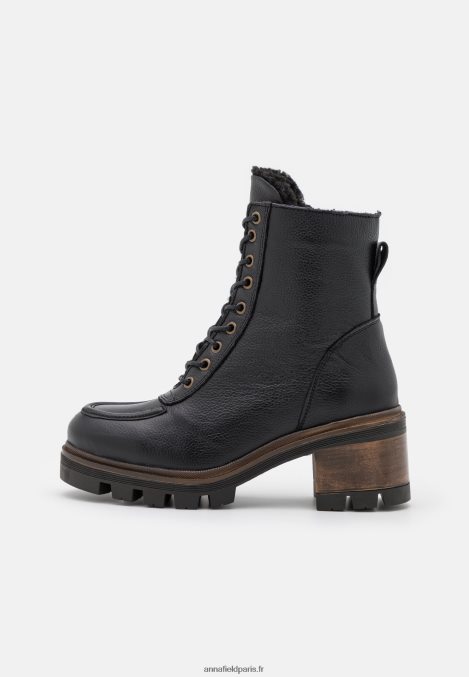 femmes bottillon d'hiver en cuir bottes d'hiver noir 006BT2036 Anna Field - Image 2