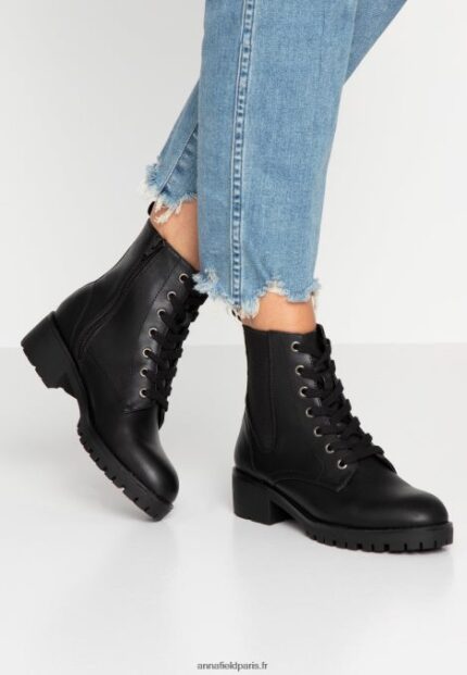 femmes bottines à lacets confort noir 006BT2041 Anna Field