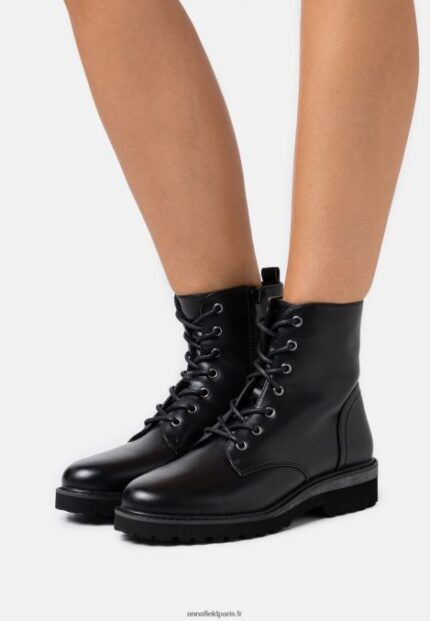 femmes bottines à lacets noires 006BT2019 Anna Field