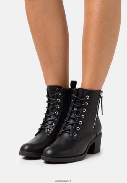 femmes bottines à lacets noires 006BT2040 Anna Field