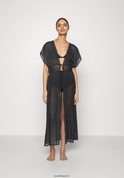 femmes couverture brodée 802 noir accessoire de plage 802 noir 006BT739 Anna Field - Image 1