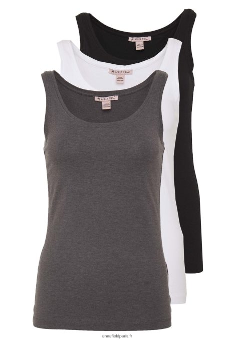 femmes débardeur basique 3er pack top noir blanc mottl 006BT434 Anna Field - Image 1