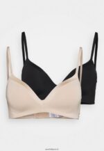femmes edison lot de 2 soutiens-gorge t-shirt sans armatures noir/nude 006BT920 Anna Field