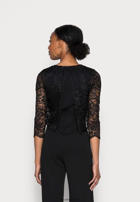 femmes ensemble d'occasion haut en dentelle détachable avec combinaison sans manches à col en v combinaison noire 006BT906 Anna Field - Image 3