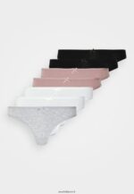 femmes georgina 7pp string string en coton noir/rose 006BT993 Anna Field - Image 6