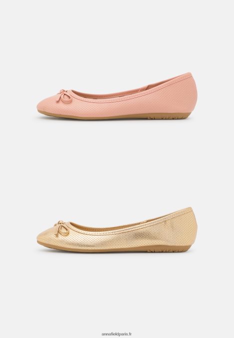 femmes Lot de 2 ballerines or/rose 006BT2096 Anna Field - Image 2