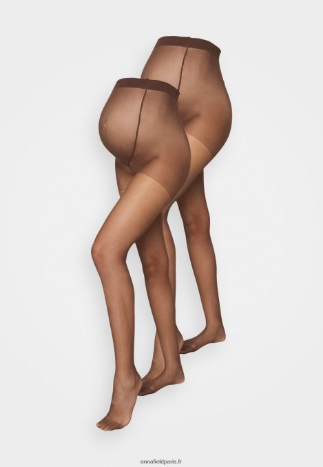 femmes Lot de 2 collants 20 deniers marron foncé 006BT1100 Anna Field - Image 1