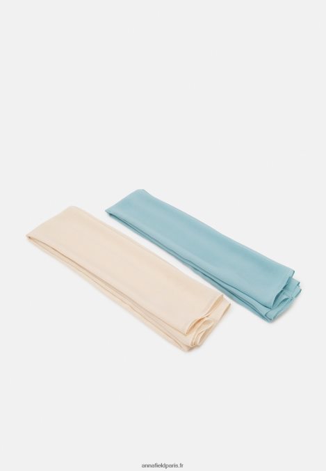 femmes Lot de 2 foulards bleu clair/nude 006BT2711 Anna Field - Image 2