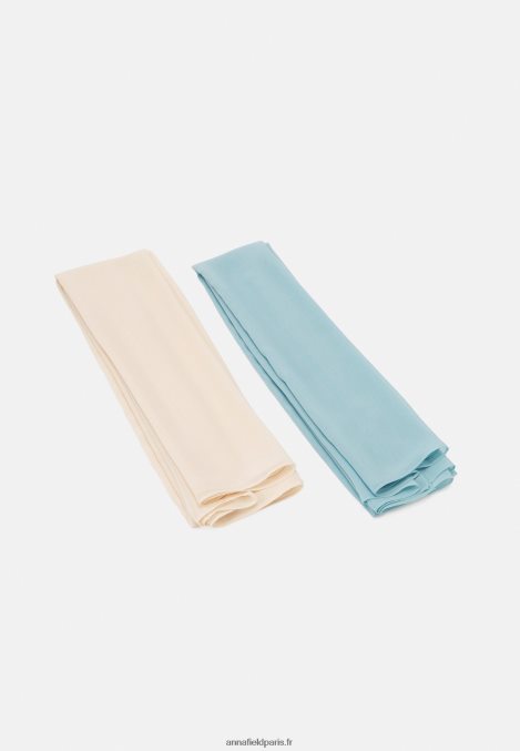 femmes Lot de 2 foulards bleu clair/nude 006BT2711 Anna Field - Image 1