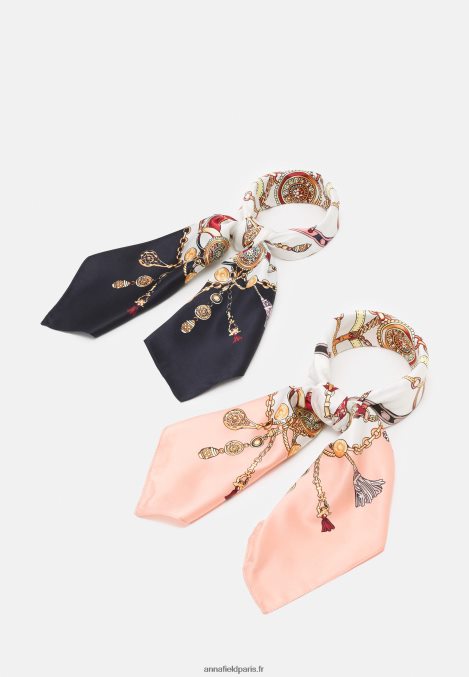 femmes Lot de 2 foulards bleu foncé/rose 006BT2832 Anna Field - Image 3