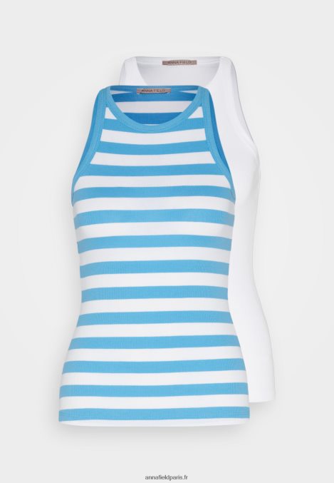femmes Lot de 2 hauts bleu/blanc/blanc 006BT449 Anna Field - Image 6