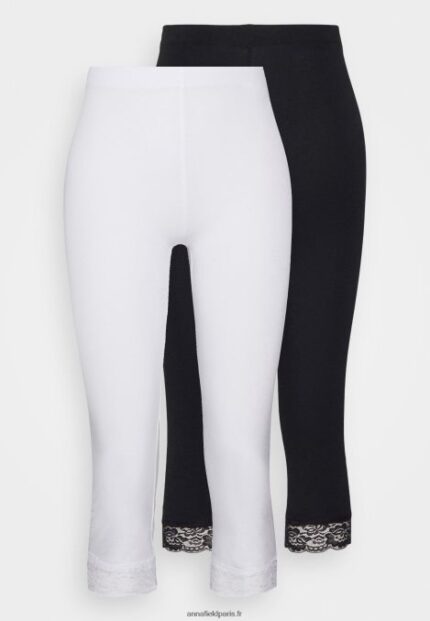 femmes Lot de 2 pantalons leggings noir/blanc 006BT661 Anna Field