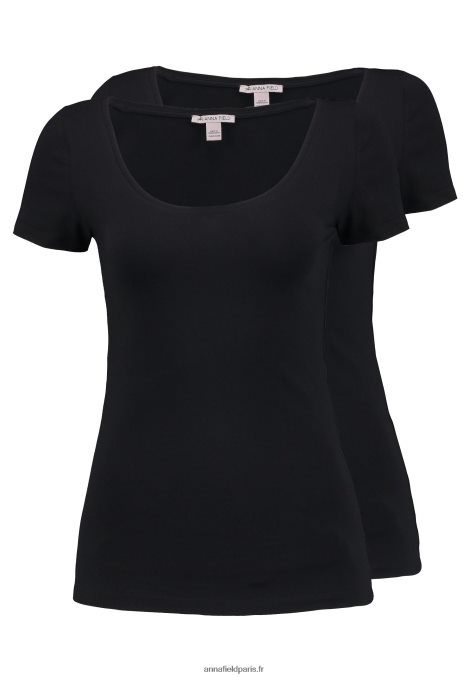 femmes Lot de 2 t-shirts basiques noir 006BT318 Anna Field - Image 1