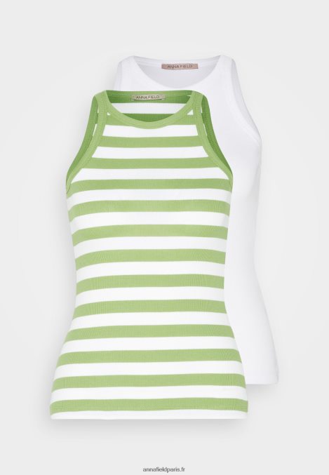 femmes Lot de 2 tops blanc cassé/vert 006BT479 Anna Field - Image 6