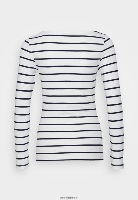 femmes Lot de 2 tops manches longues blanc/bleu marine 006BT587 Anna Field - Image 3