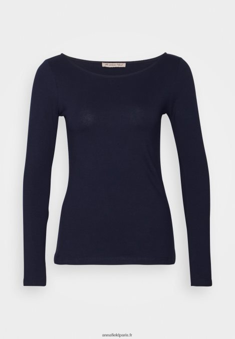 femmes Lot de 2 tops manches longues blanc/bleu marine 006BT587 Anna Field - Image 4