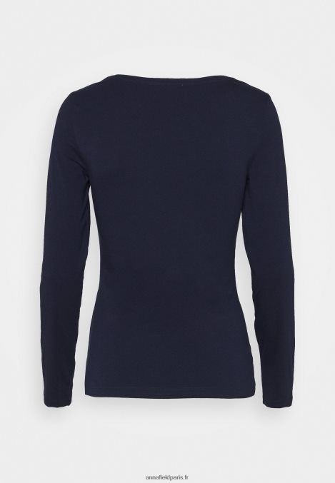 femmes Lot de 2 tops manches longues bleu foncé/gris clair chiné 006BT522 Anna Field - Image 3