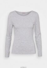 femmes Lot de 2 tops manches longues bleu foncé/gris clair chiné 006BT522 Anna Field - Image 4