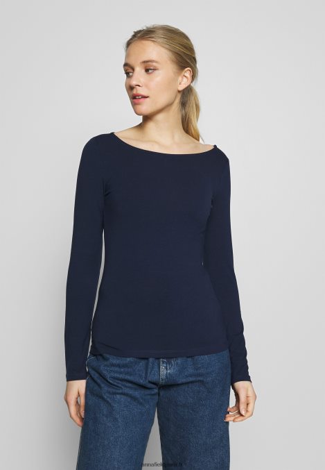 femmes Lot de 2 tops manches longues bleu maritime/blanc 006BT539 Anna Field - Image 5