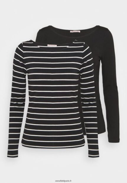 femmes Lot de 2 tops manches longues noir 006BT591 Anna Field