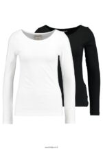 femmes Lot de 2 tops manches longues noir/blanc 006BT550 Anna Field