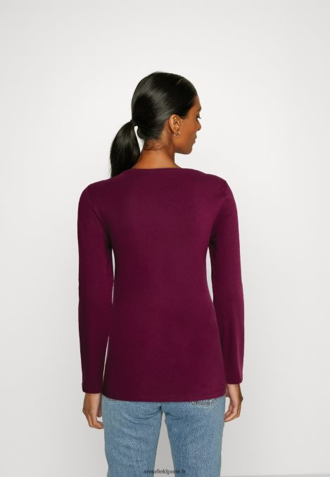 femmes Lot de 2 tops manches longues rouge foncé/noir 006BT589 Anna Field - Image 3