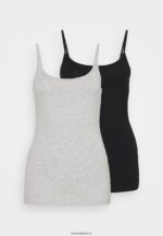 femmes Lot de 2 tops noir/gris clair chiné 006BT431 Anna Field