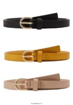 femmes Lot de 3 ceintures noir/jaune/taupe 006BT2777 Anna Field - Image 2