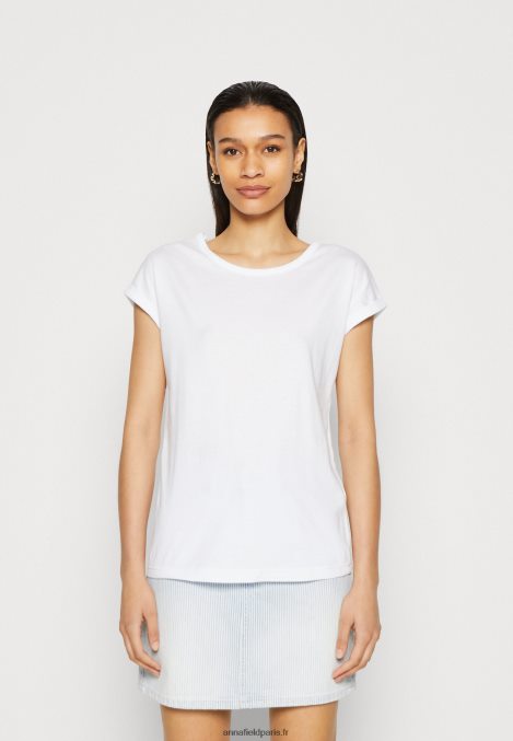 femmes Lot de 3 t-shirts basiques blanc/gris clair chiné 006BT344 Anna Field - Image 2