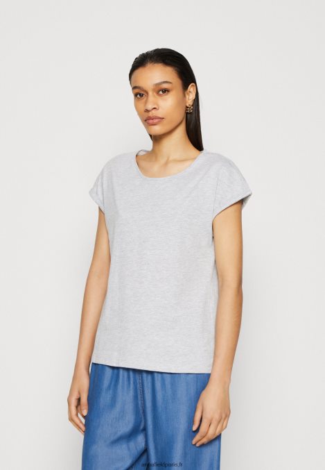 femmes Lot de 3 t-shirts basiques blanc/gris clair chiné/jaune foncé 006BT308 Anna Field - Image 4