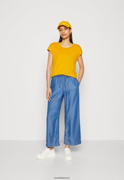 femmes Lot de 3 t-shirts basiques blanc/gris clair chiné/jaune foncé 006BT308 Anna Field