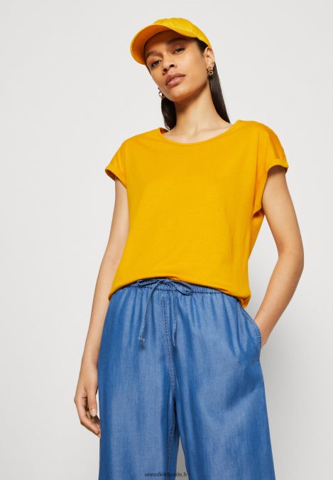 femmes Lot de 3 t-shirts basiques blanc/gris clair chiné/jaune foncé 006BT308 Anna Field - Image 6