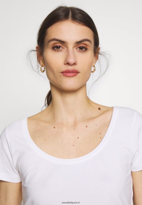 femmes Lot de 3 t-shirts basiques blanc/marine/gris clair chiné 006BT271 Anna Field - Image 7